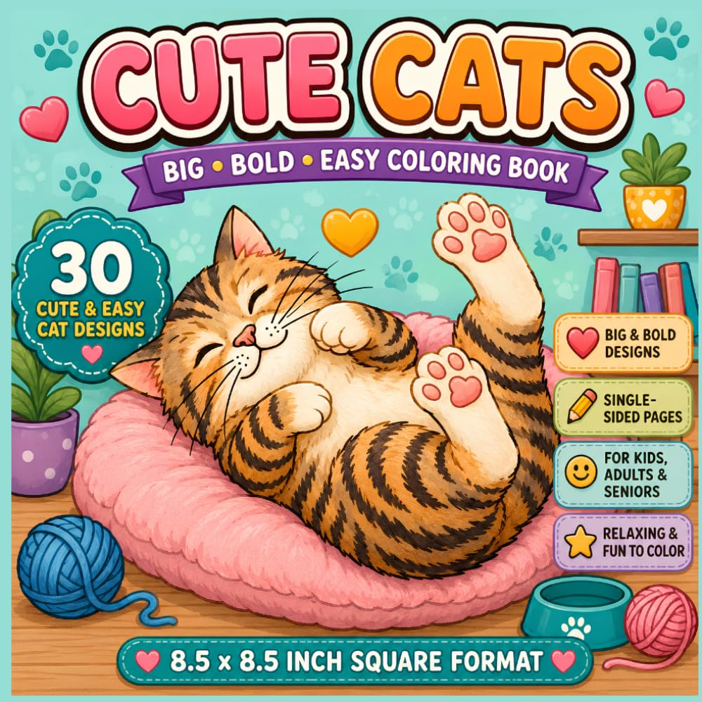 Cute Cats Coloring Book