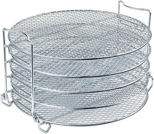 Soporte deshidratador para accesorios Ninja Foodi, 6.5 cuartos y 8 cuartos de galón, estante de cocina de acero inoxidable con cinco capas apilables