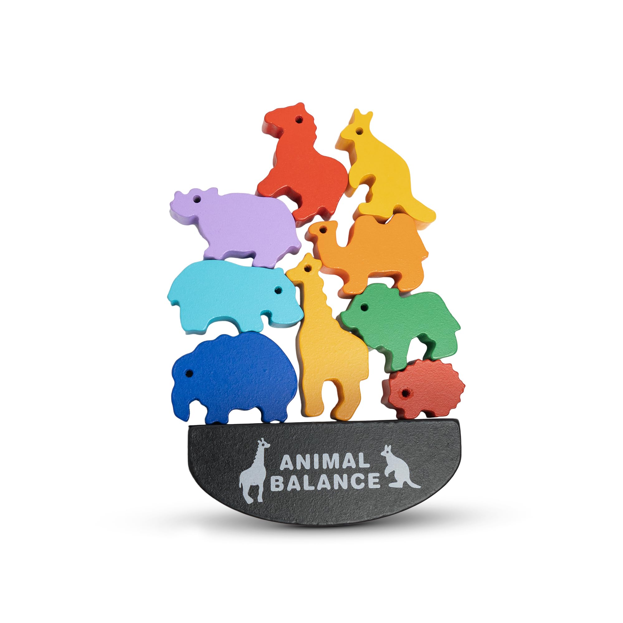 Baybee Wooden l Balancing Game for Kids, Wooden Building Blocks Stacking Baby Toys for Kids, Montessori Kids Toys with Colors & Shapes, Preschool Brain Games for kids 3+ Years (Animal)