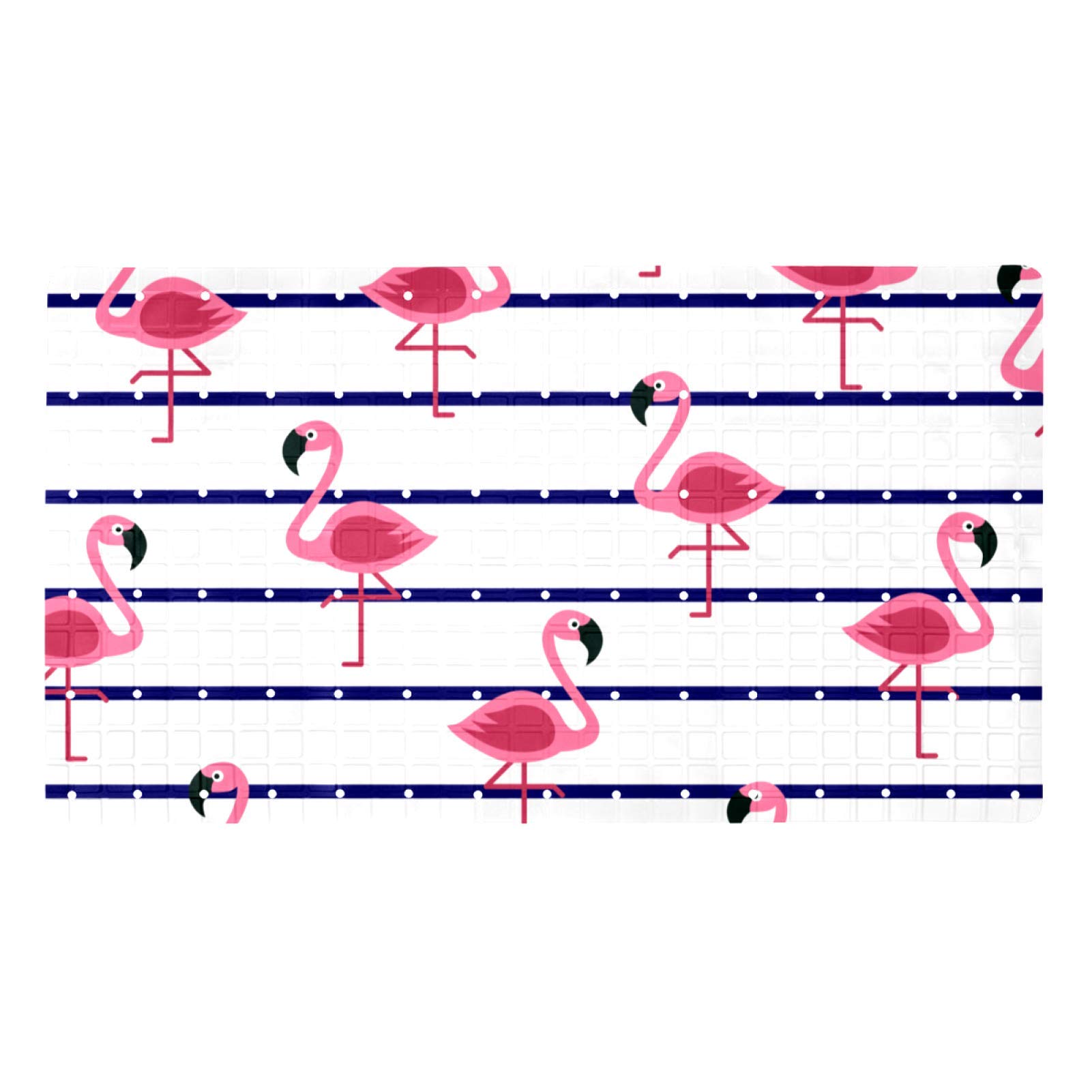 Tapis de douche en PVC haut de gamme design flamant rose et fond marin