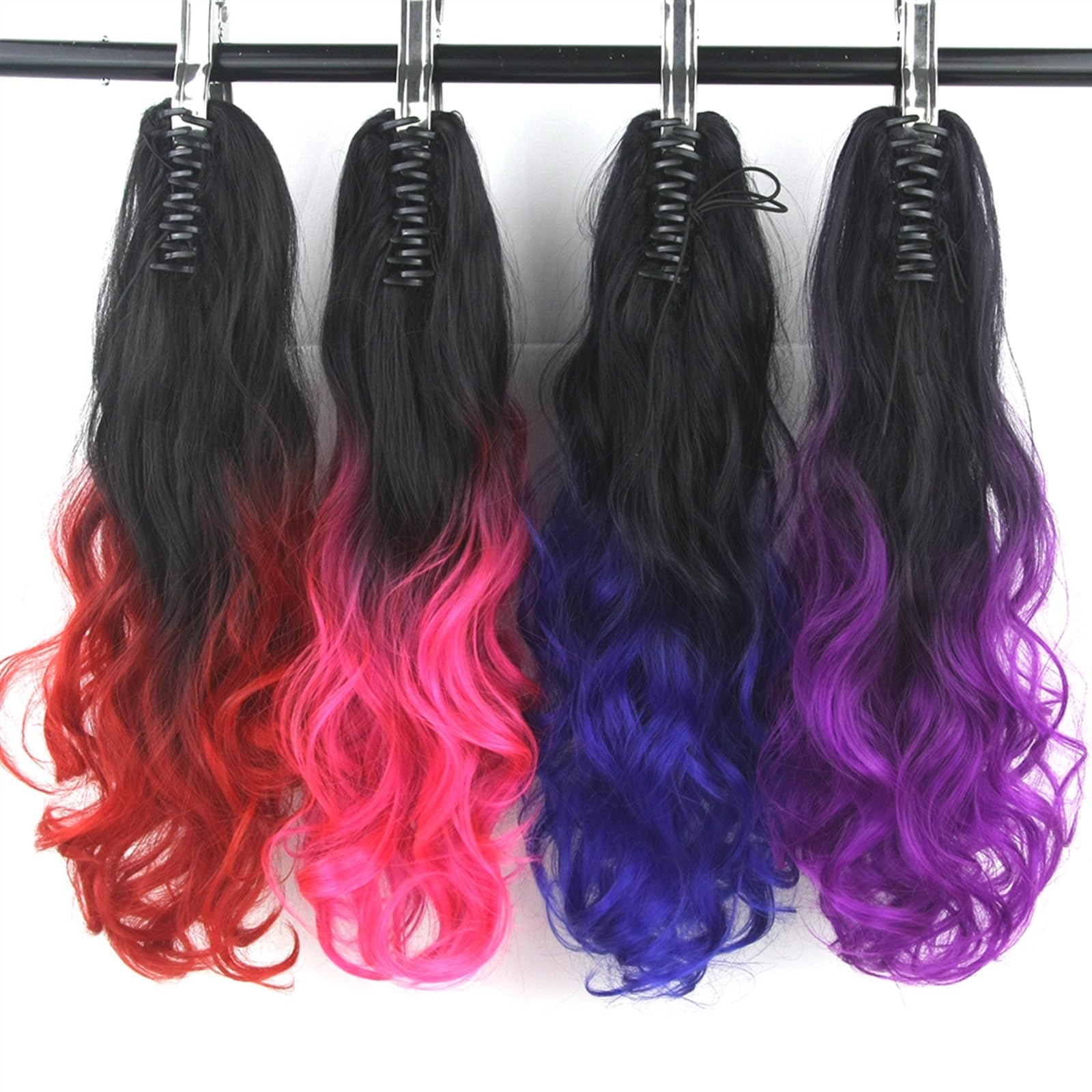 Przedłużanie włosów w kucyk Ombre Claw kucyk włosy syntetyczne kręcone brązowe długie włosy doczepiane doczepiane treska koński ogon Postizos Cabello Coletas Kucyki doczepiane z ludzkich włosów(1BT113