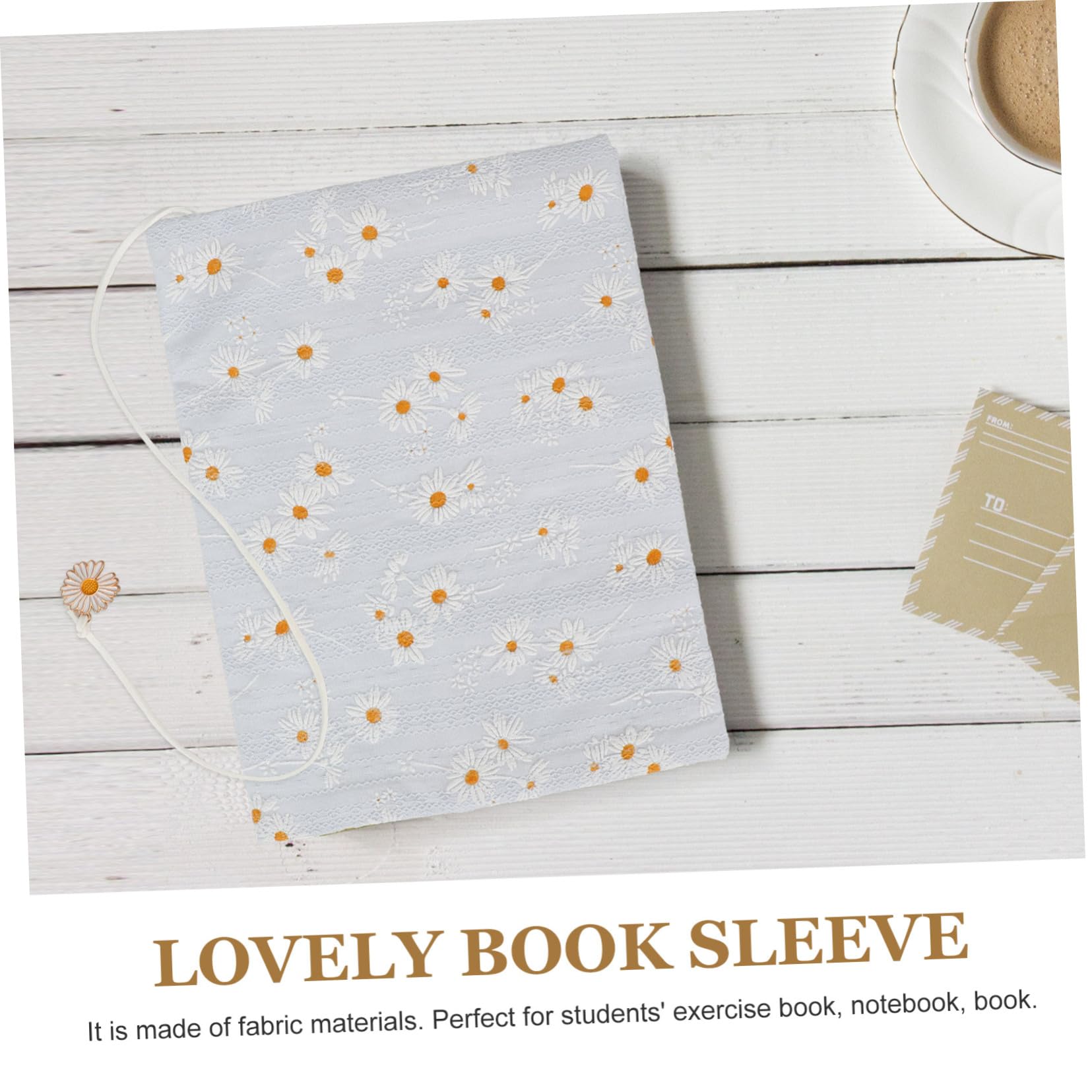 4piezas Funda De Libro De Tela Delicada Resistente Al Desgaste y Reutilizable Protección Para Cuadernos Decorativa y Fácil De Usar Diseño De Margaritas