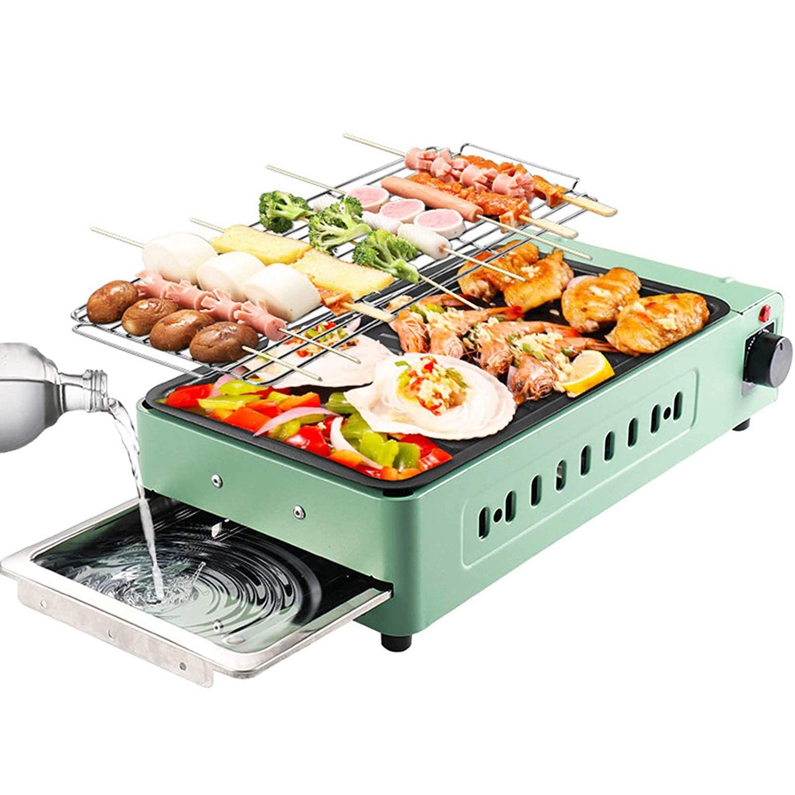 無煙BBQグリル屋内電気BBQマシン多機能鉄板焼きバーベキュー5〜7人で家族のディナーやガーデンパーティーに最適