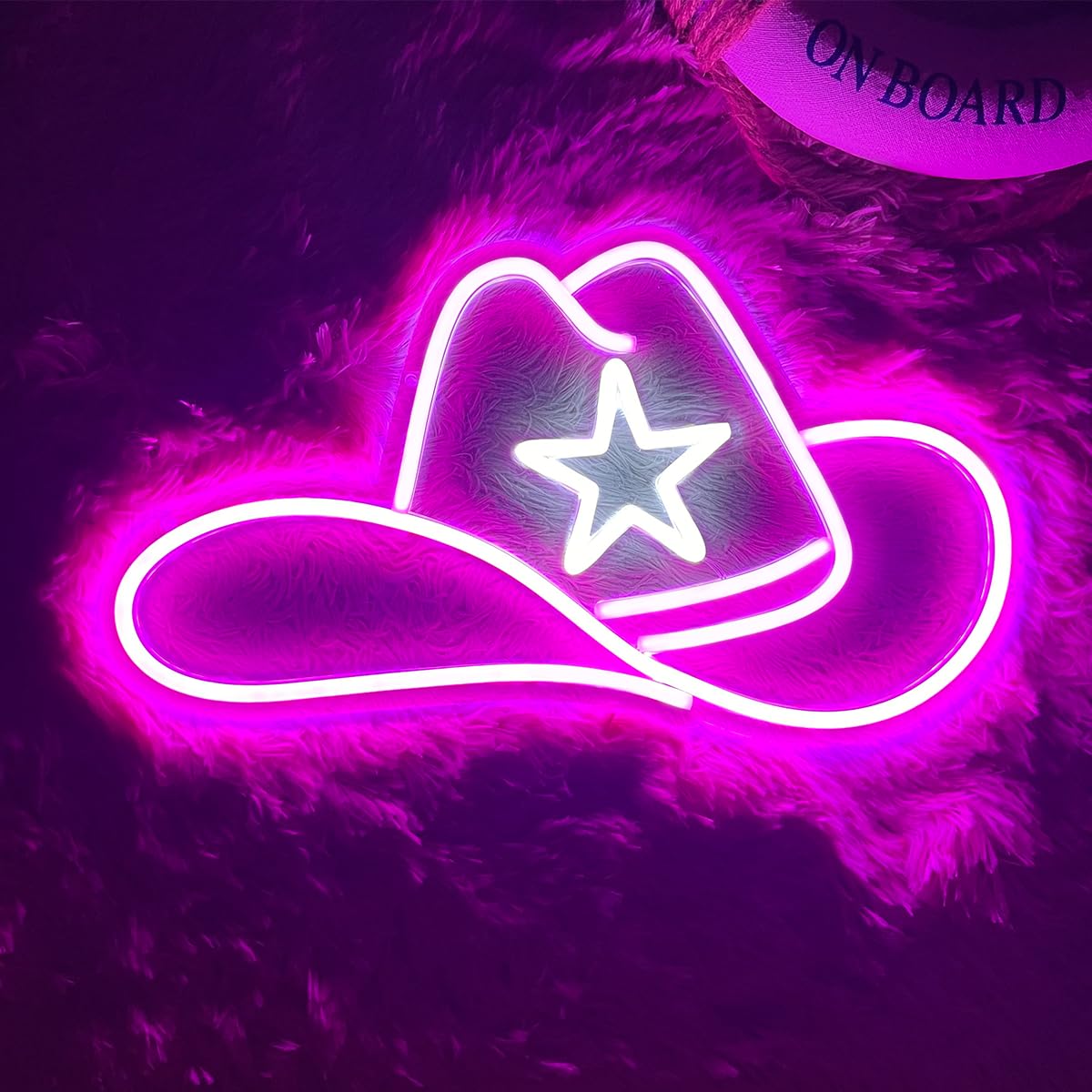 Vvkowsg Pink Hat Cowgirl Hat Led Neon Sign Super Bright Acrylic Dimmable Cowboy Led Light Cowgirl Neon Light Hat Neon Sign For Shop Window Store Display Beer Bar Nightclub Grand Opening Gift (Pink Hat)
