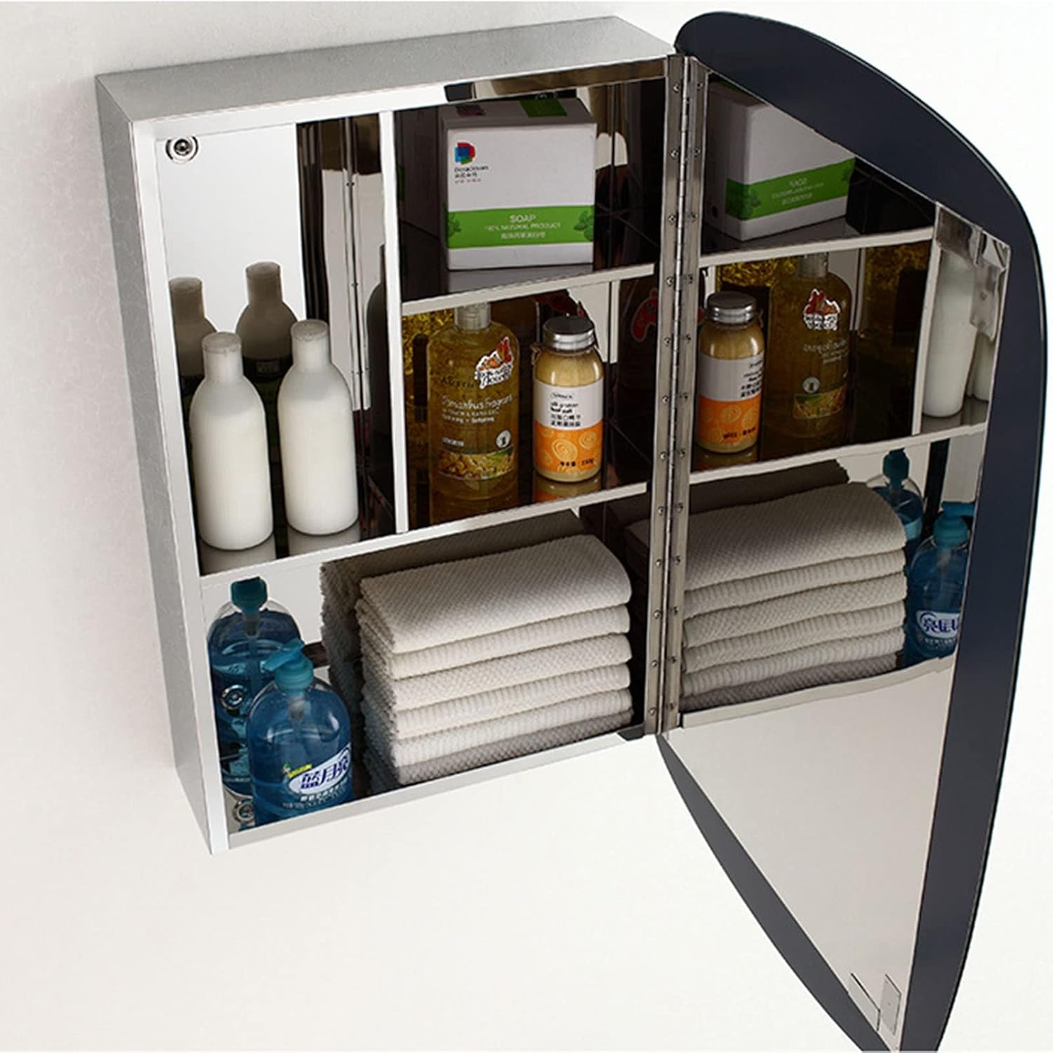 Wall-Mounted Mirror Cabinets Stainless Steel Mirror Cabinets Bathroom Mirror Cabinets Cosmetic Storage Mirror Cabinets