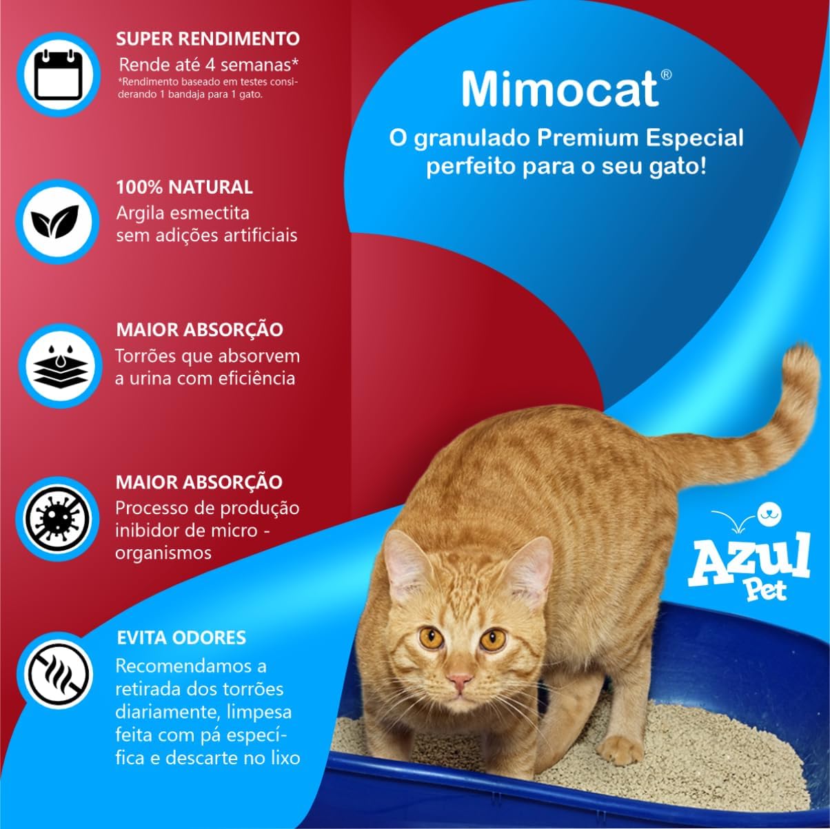 Kit 05 Areia sanitária de alta absorção para Gato Mimo Cat Tradicional 4kg Kit 05 Areia sanitária de alta absorção para Gato Mimo Cat Tradicional 4kg