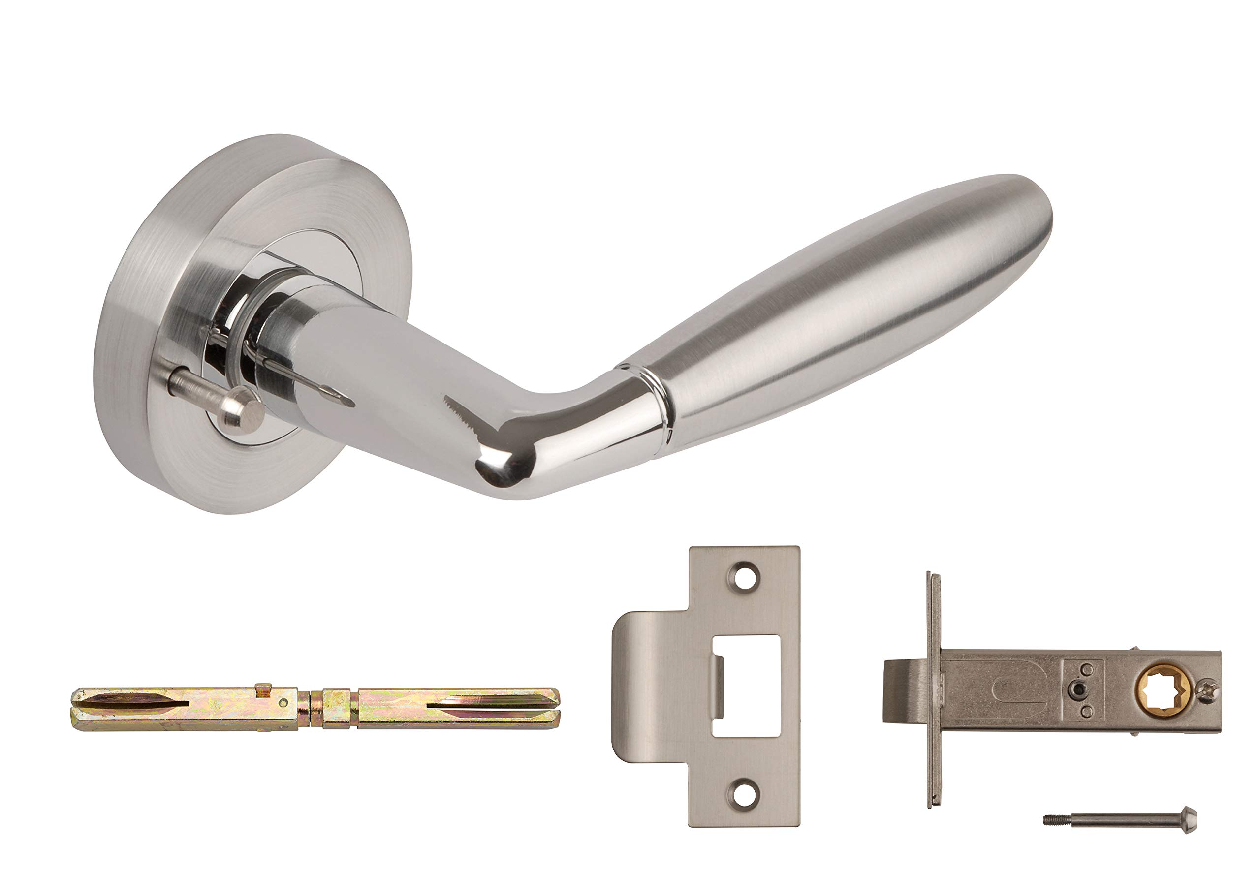 Excel Architectural Phoenix Lever On Round Rose & Push Button Privacy Latch - Scp/Pcp