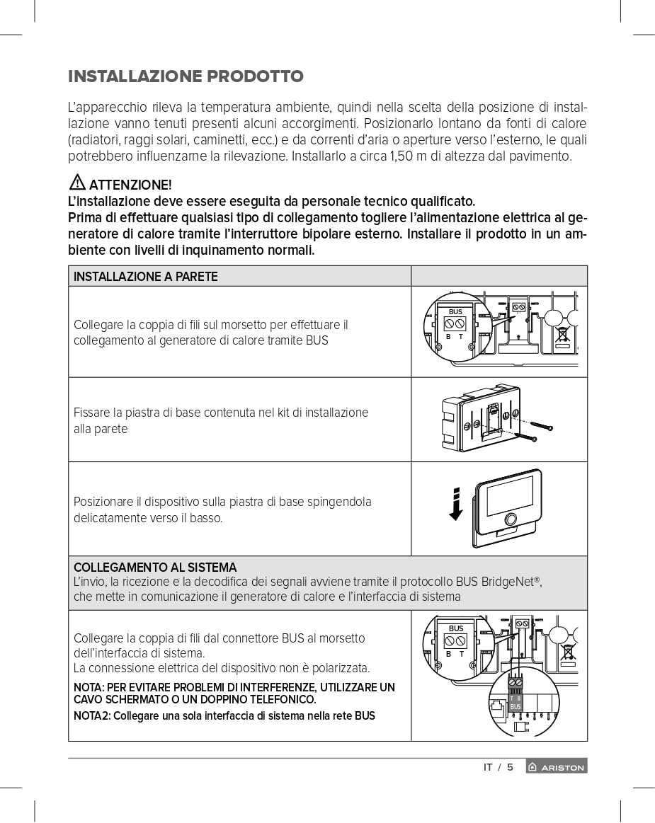 Ariston SENSYS HD 3319467 sterownik systemowy z przewodem, biały