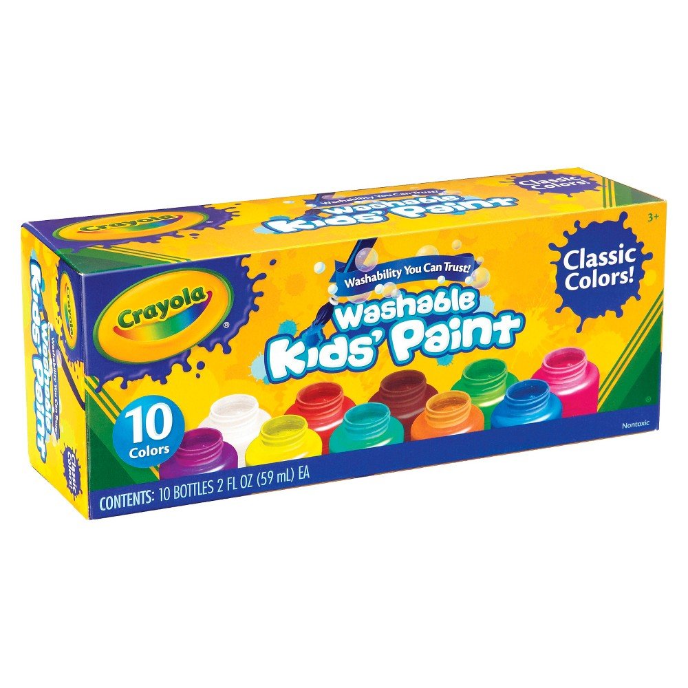 Crayola Safe for Kids Washable Paint Set (10ct Classic Colors)