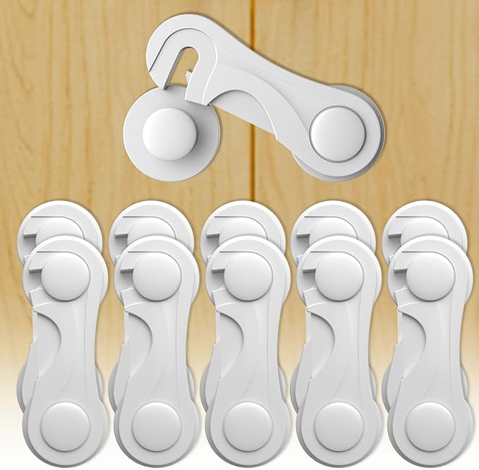 10 Pack Cupboard Locks for Children, Child Locks for Kitchen Cupboards
