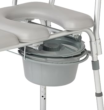 Medline Combination Transfer Bench and Commode, Padded, 400 lb Capacity