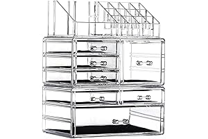 Cq Acrylic Makeup Organizer Set, Stackable Storage Box for Cosmetics and Skincare