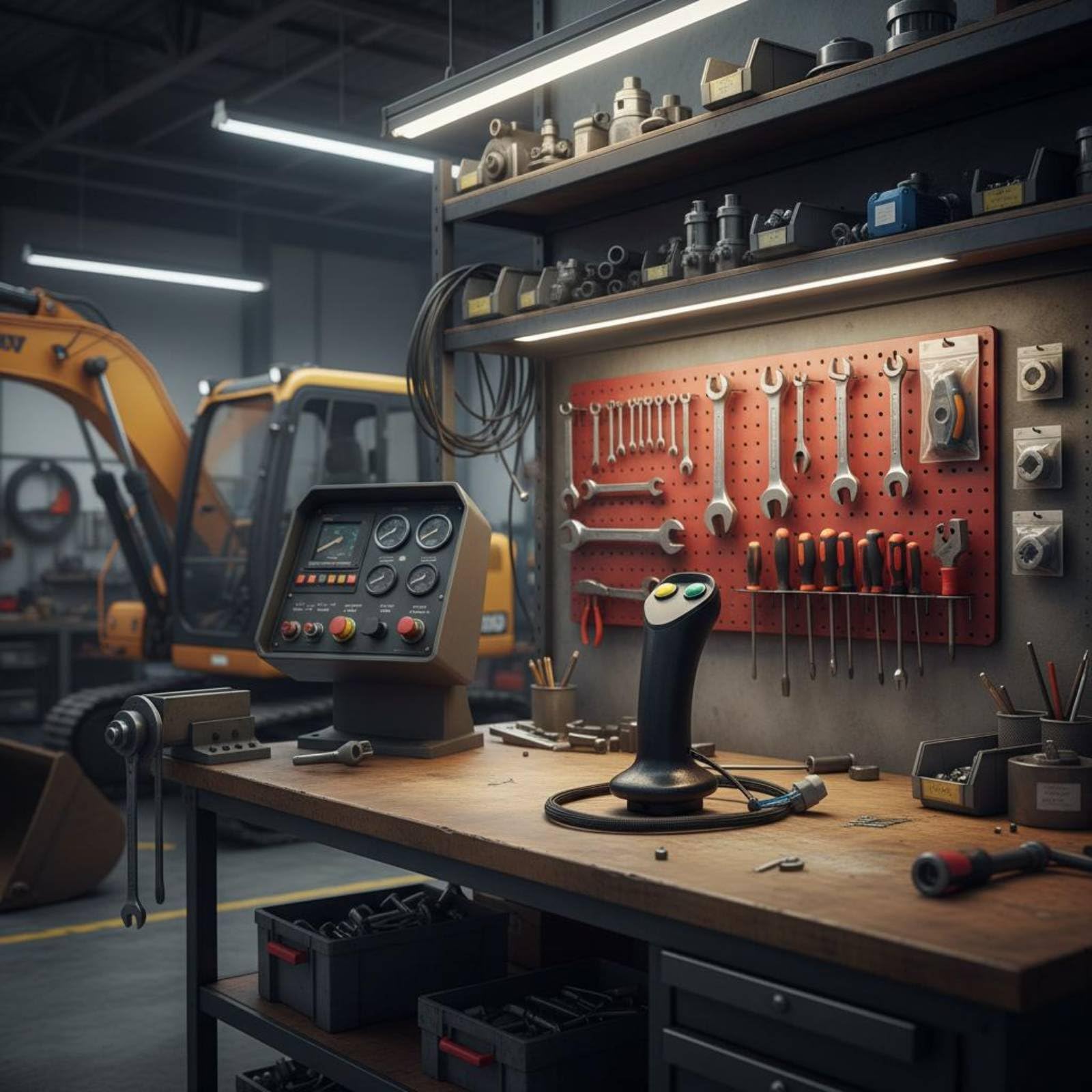 Baggersteuerungsgriff Joystickgriff für Baumaschinen mit Eingebautem Und Stecker Samt Strukturiertem Design zur Fehlerfreien Bedienung für Baustellen Ausrüstungsverleih