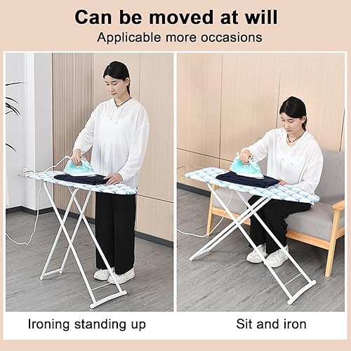Miniatura 8 de Tabla de planchar ligera de 42 pulgadas, plegable y protable, tabla de planchar para el hogar de tamaño completo con cubierta exterior resistente al