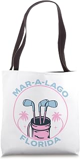 Mar-a-Lago Club Florida Golfing pink golf clubs Tote Bag