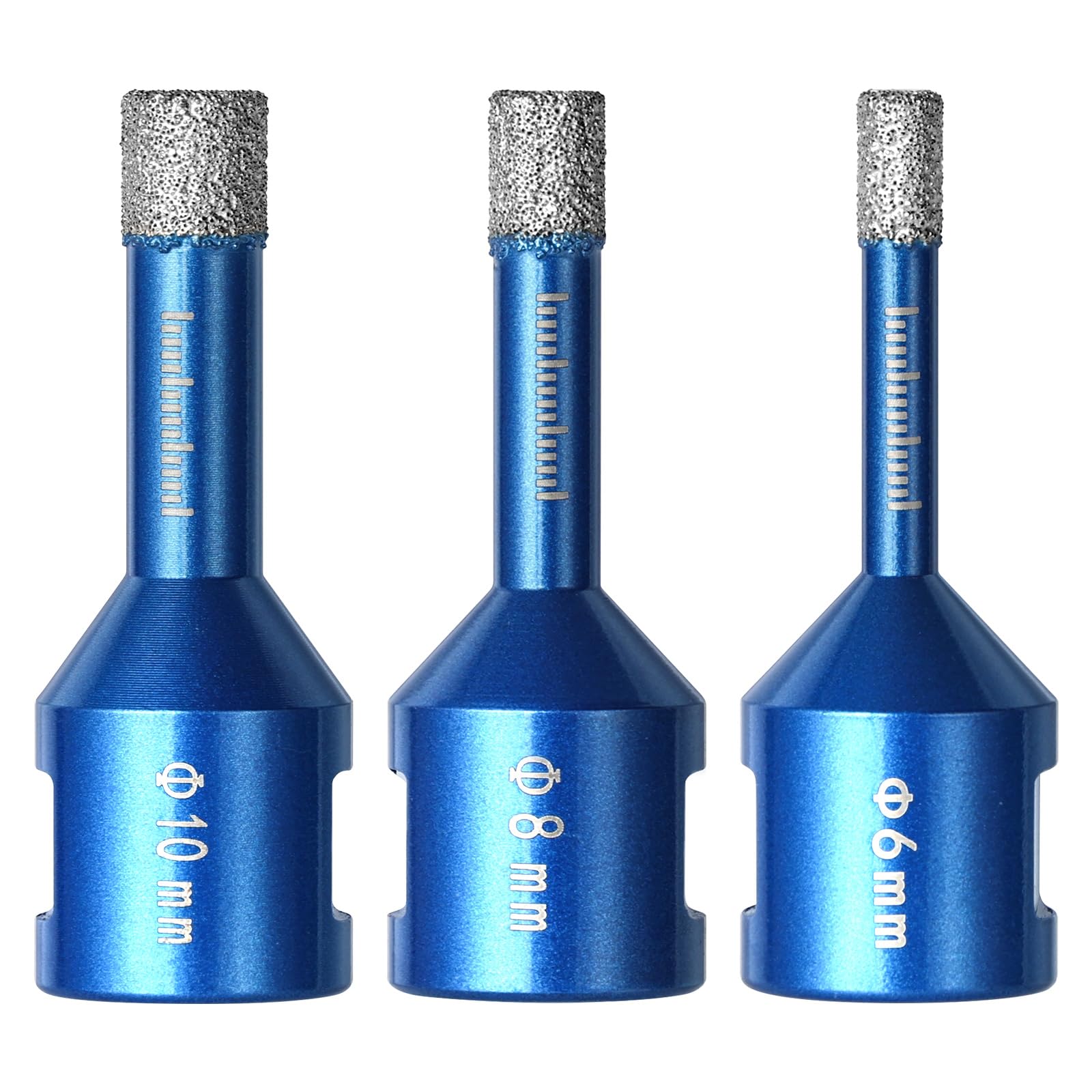 NUTKIT 3PCS Porcelain Tile Drill Bits, Diamond Drill Bit 6mm 8mm 10mm