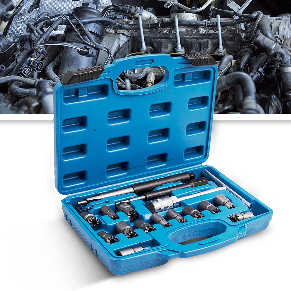 maXpeedingrods Injector Seats Cutter Set Universal Tool Kit 17p Engine timing tool kit sets new