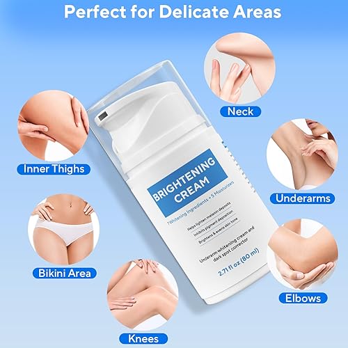 Miniatura 4 de Crema blanqueadora de piel, removedor de manchas oscuras para cuerpo y cara, 2.71 onzas líquidas de crema blanqueadora aclaradora de la piel con