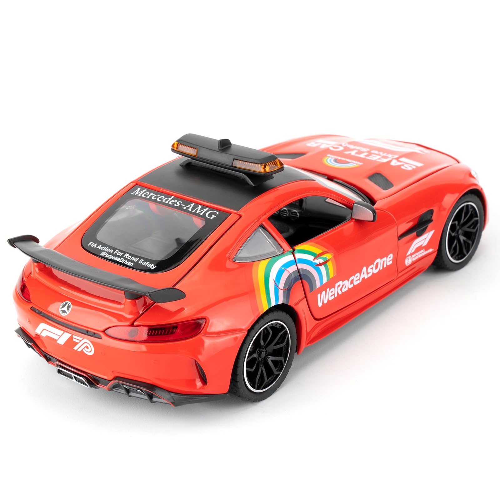 imtfzct 1/24 Mercedes-Benz GTR Race Safety Car Paint Edition, Mercedes Benz giocattolo auto da collezionare, auto giocattolo con funzione audio e luce e funzione Pull Back (rosso