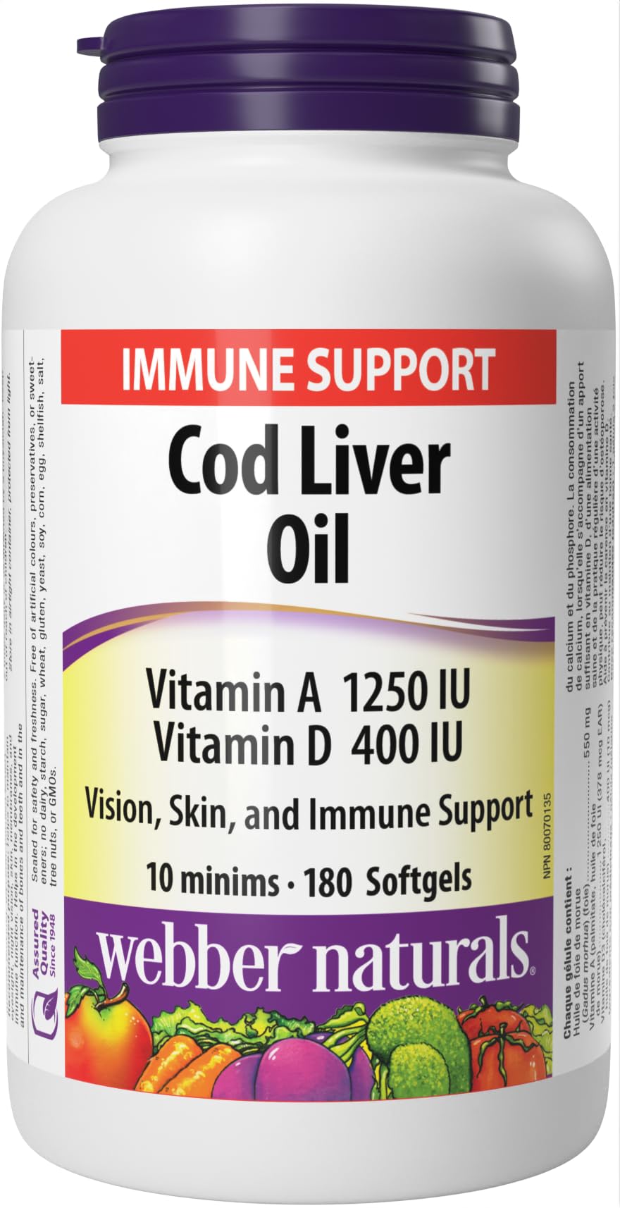 WEBBER NATURALS COD LIVER OIL CAPS 180'S