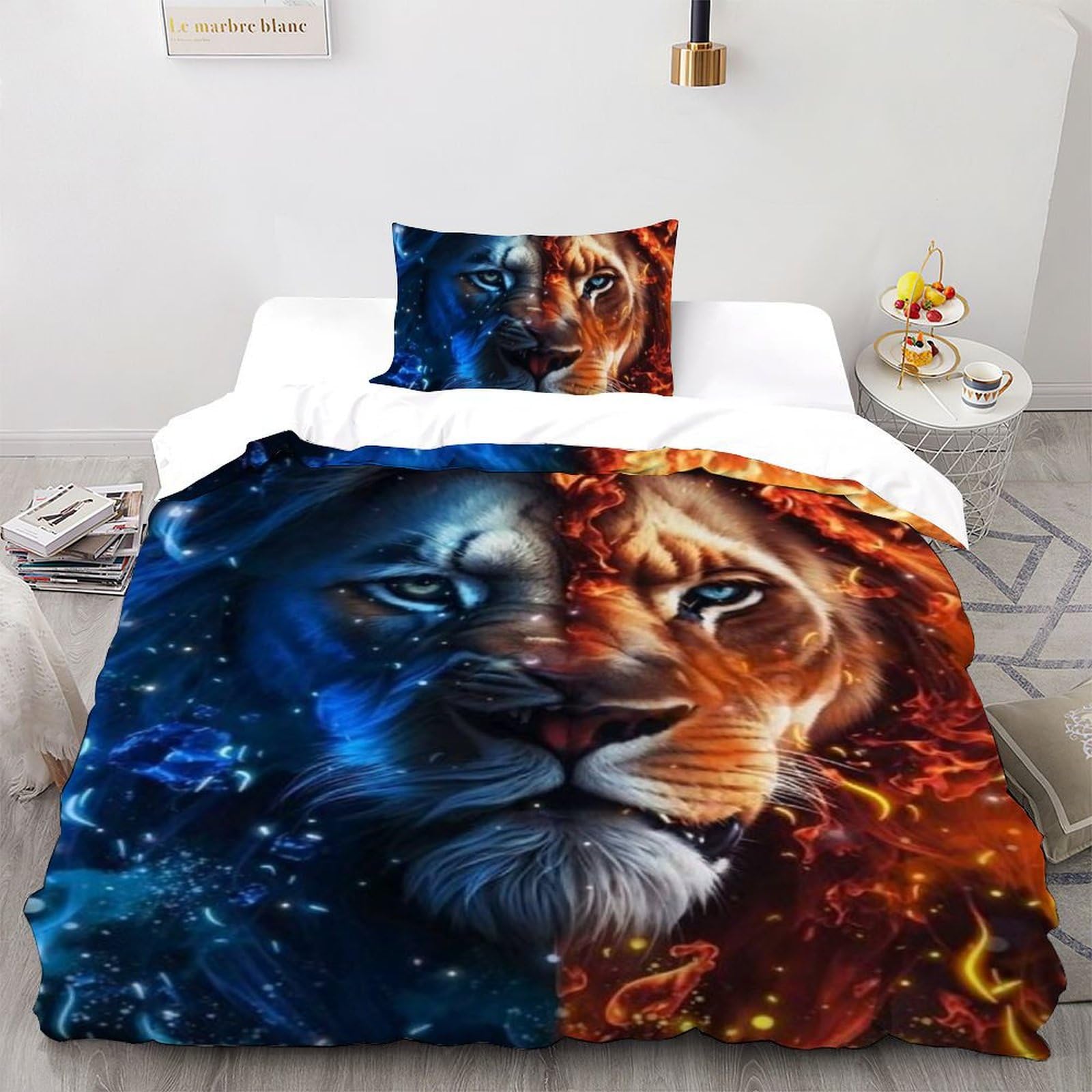 Housse de couette enfant glace et feu animaux land 3D pour transformer la chambre de votre fils