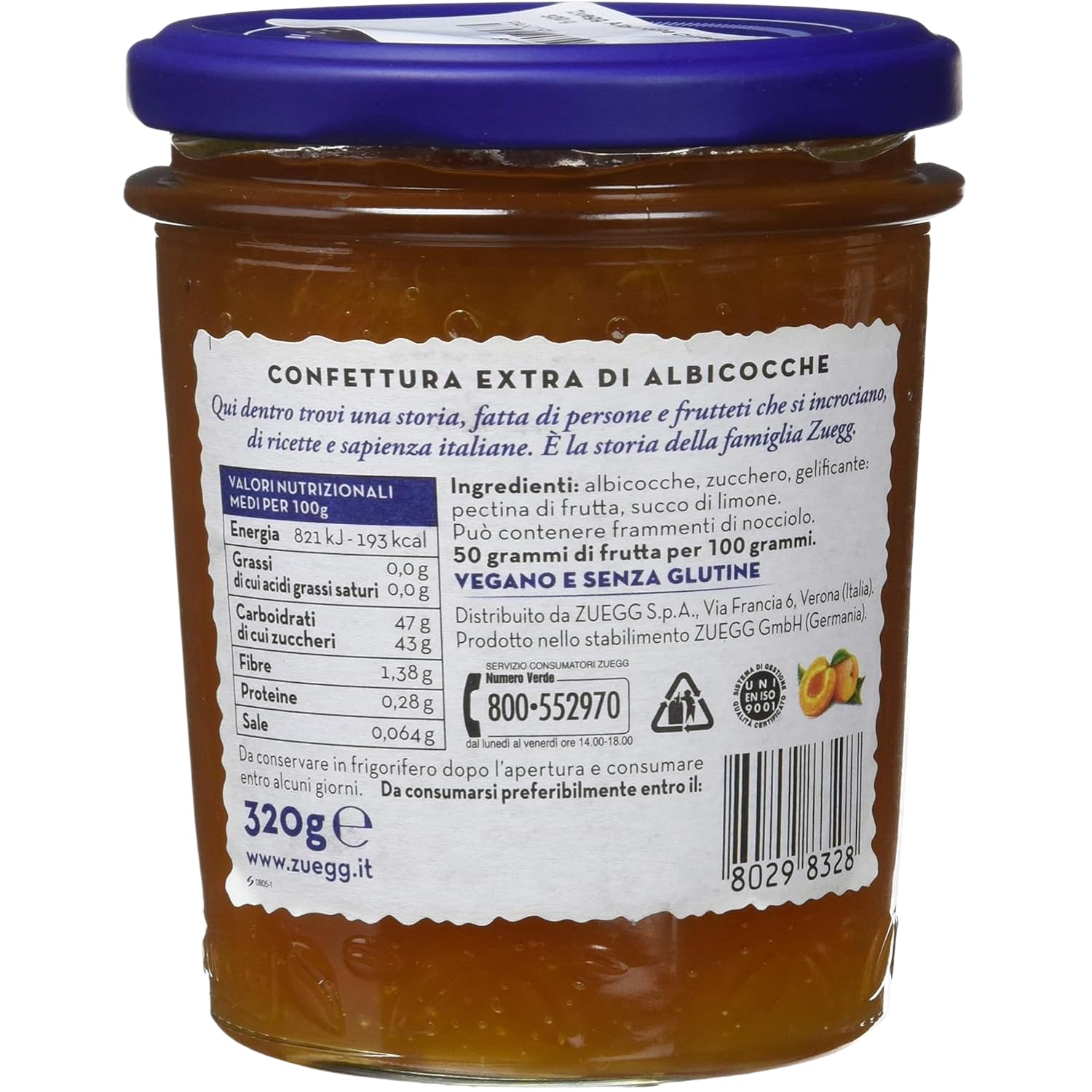 Confettura Extra di Albicocche 320 g – Marmellata Ideale per Colazione, Pane e Dolci dal Gusto Naturale e Fruttato – Variazioni 4/8/12 Pezzi (12 PEZZI)