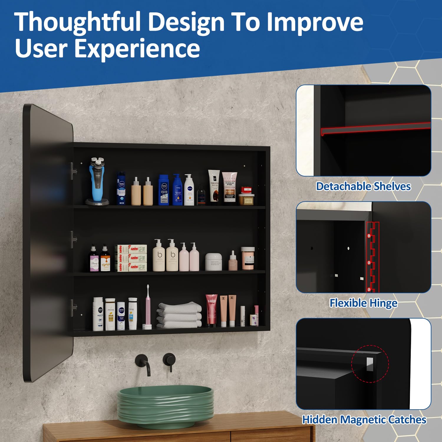 Snapklik.com : ACEMIRO 30x32 Inch Bathroom Medicine Cabinet