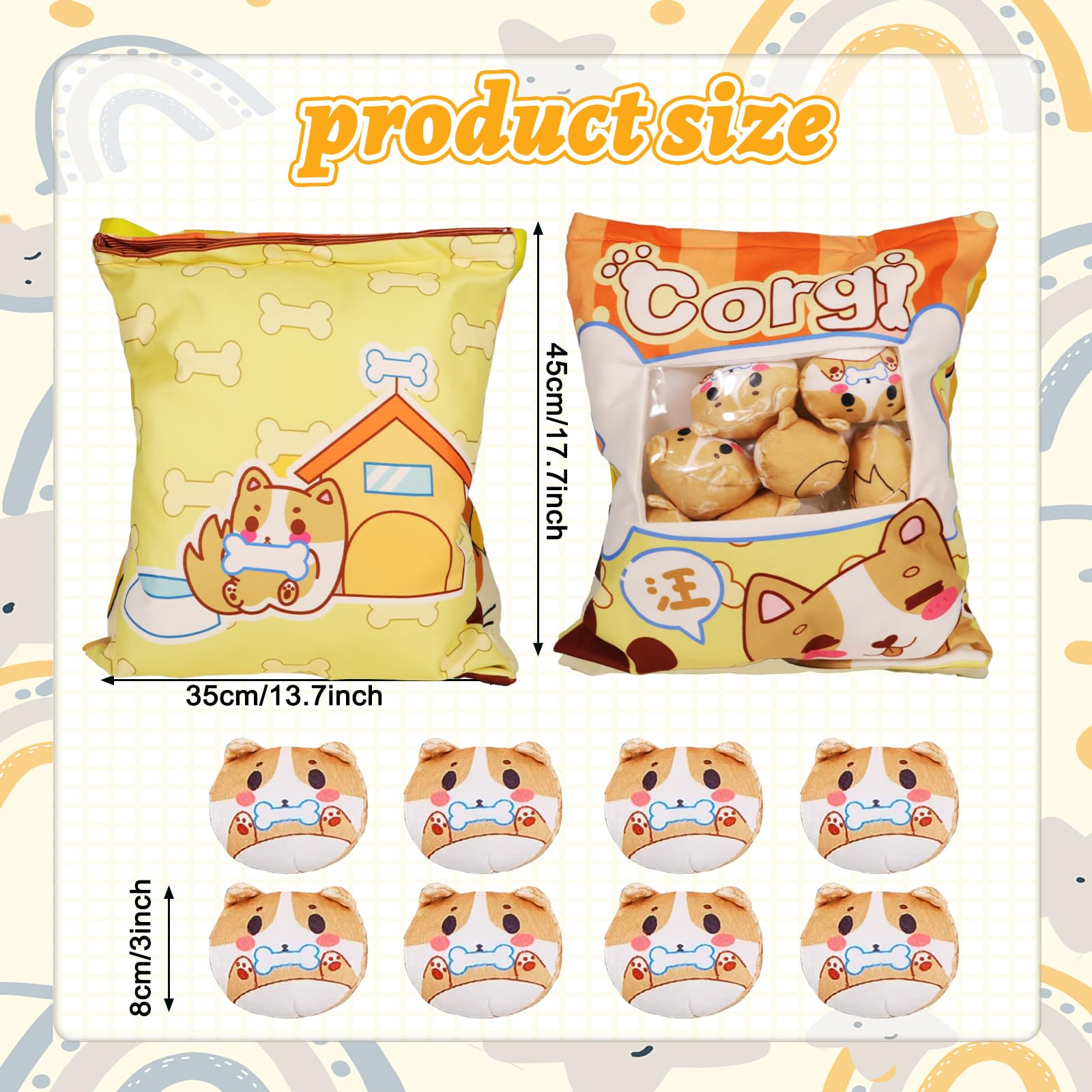 MeHoo Pudding Dog Pillow Plush, Cute Snack Pillow Stuffed Animal Toys - Image 2