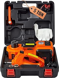 VEVOR Electric Car Jack, 5 Ton/11023 LBS Hydraulic Jack Lift with Electric Impact Wrench, Built-in Inflatable Pump, and LED Light for SUV MPV Sedan Truck Change Tires Garage Repair