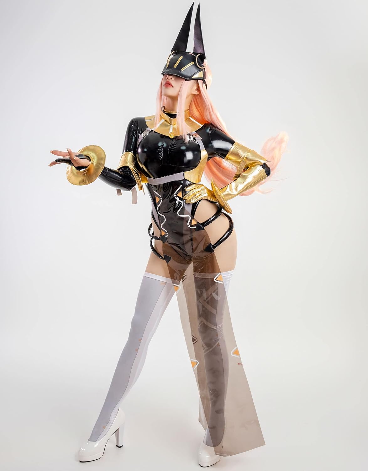 miccostumes Women's Cosplay Costume Bodysuit and Vest with Thigh Socks and Mask