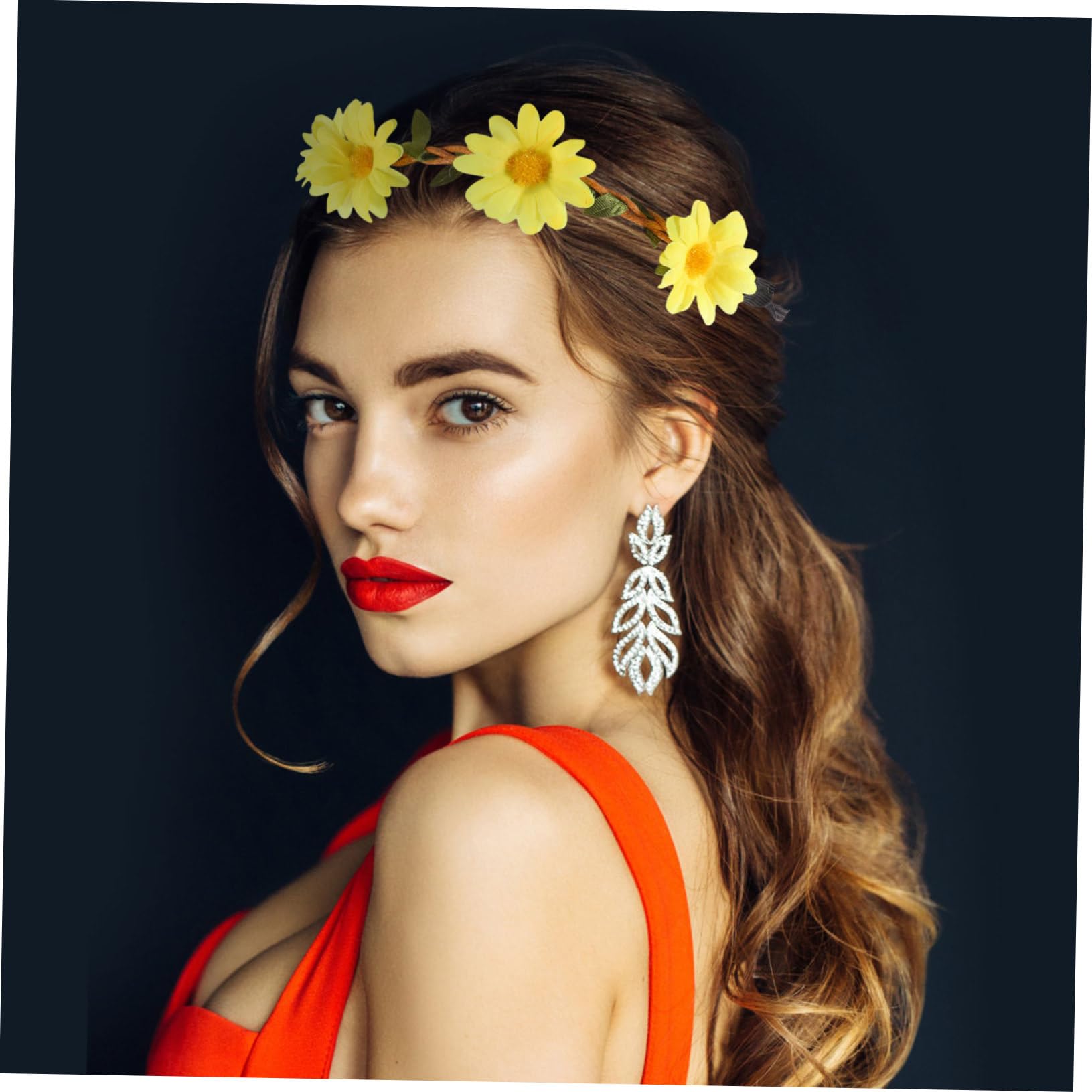 minkissy 40pezzi Fasce Per Regolabili Con Girasoli Per Donne Coroncine Decorativa Per Matrimonio e Festival Accessorio Elegante e Leggero