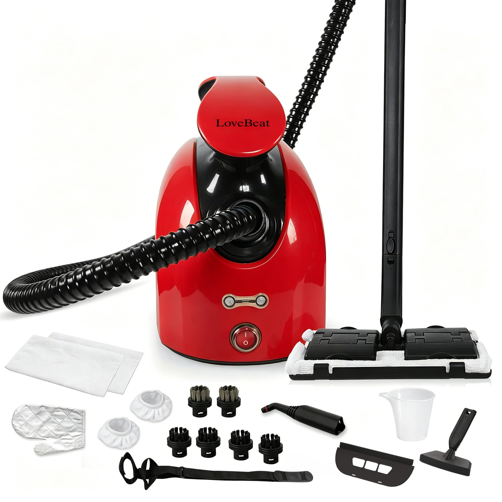 LoveBeat Limpiador a vapor multifuncional, limpiador a vapor doméstico, adecuado para limpiar suelos, sofás, juntas entre azulejos, ventanas y mucho más.