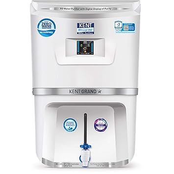 KENT Grand Star RO+UV Water Purifier | Digital Display of Purity| Patented Mineral RO Technology | RO + UV + UF + TDS Control | 20 LPH Output | 9L Storage | 4 Years Free Service - White