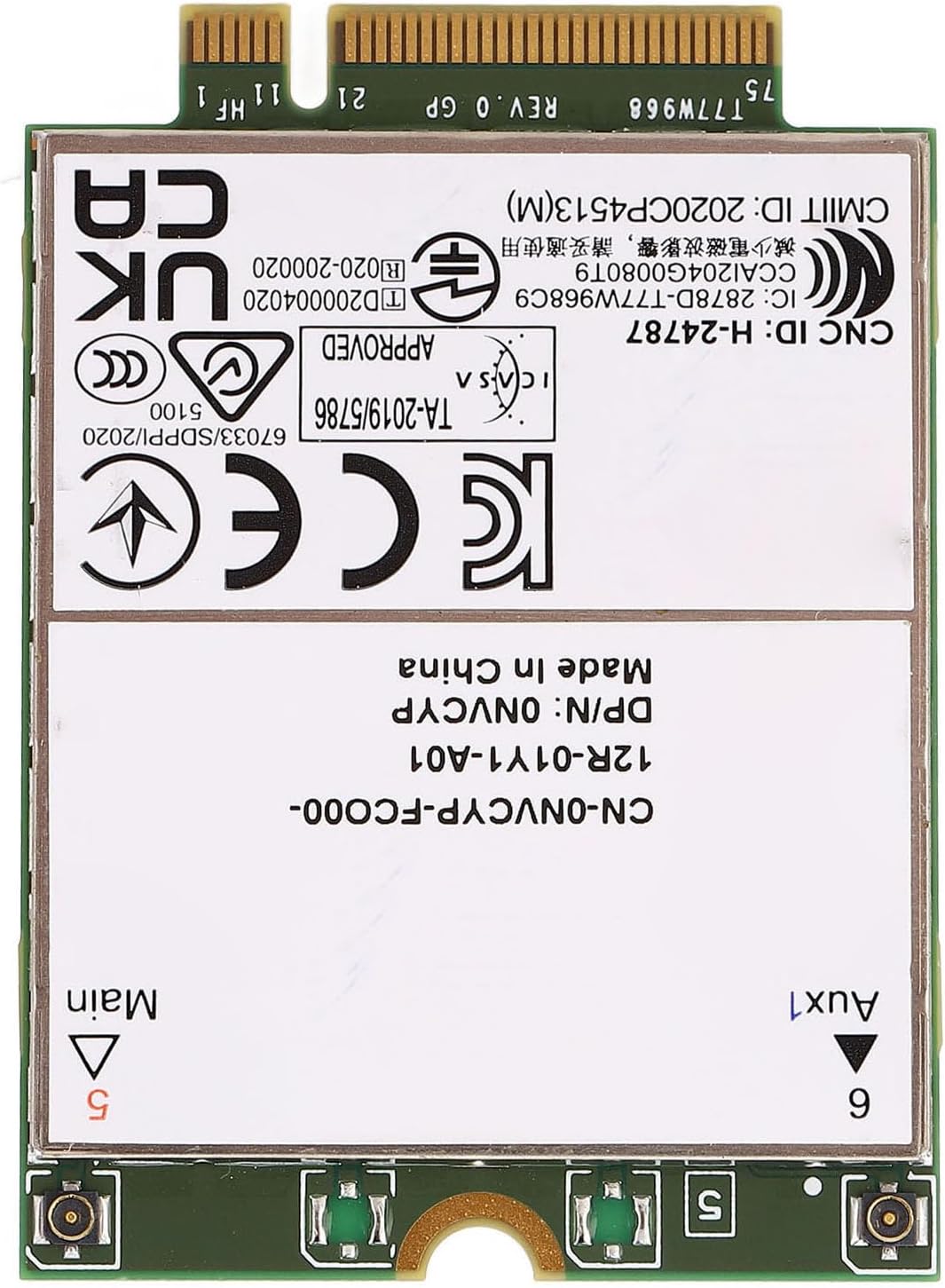 XUMIUZIY T77W968 Card, 77W968 DW5821e CAT16 1GBPS Networking Card Module, Support eSIM & 3G 4G 5G WWAN, for 7320 7330 7520 7530 7430 Laptop