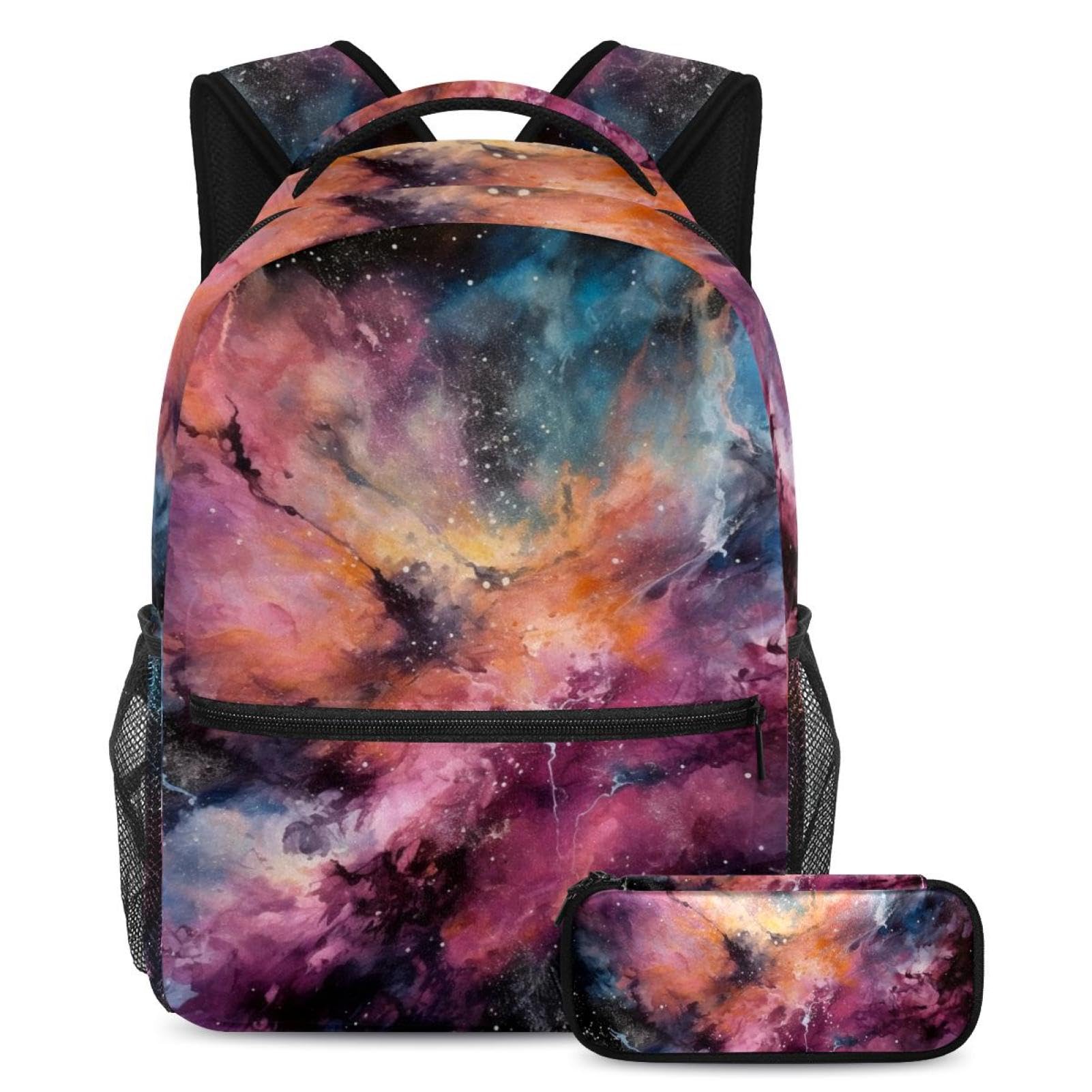 Ensemble de 2 cartables galaxie rose pour la rentrée des classes et les sorties des étudiants - 7