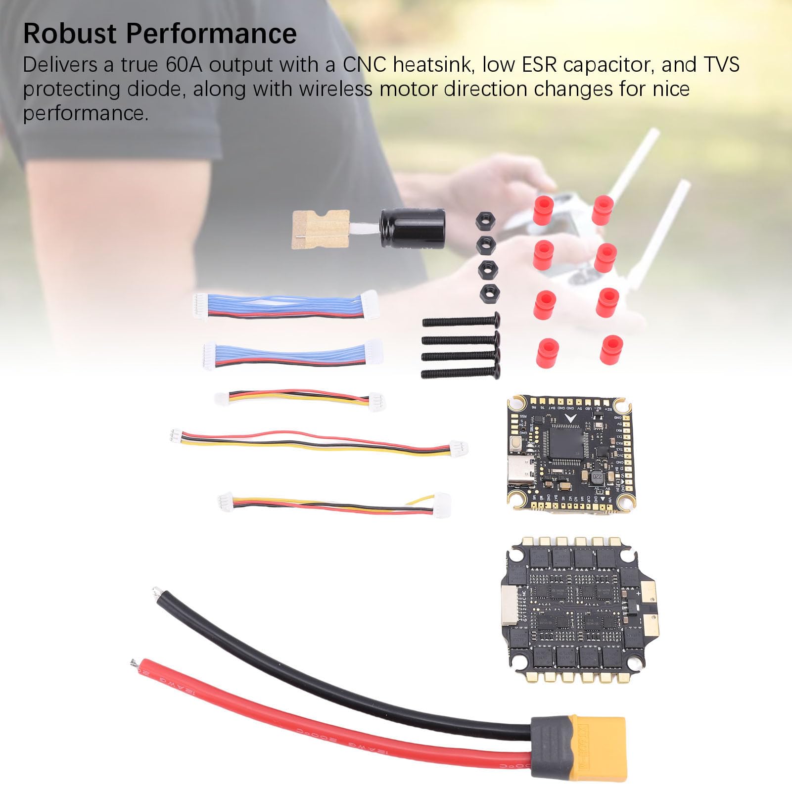 Tosuny Controlador de Vuelo F405 60A ESC Stack, RC Drone ESC Reemplazo, Controlador de Vuelo Stack con Transferencia de Datos Inalámbrica, de de Drones para FPV Racing Drone de Velocidad