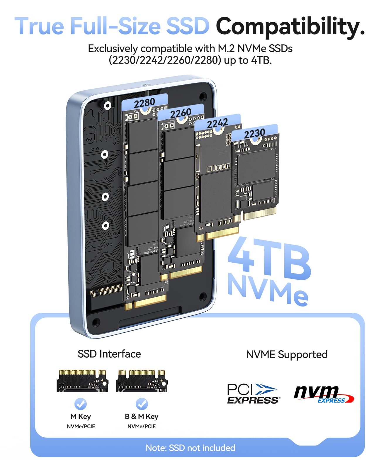 ORICO 10Gbps Magnetyczna obudowa M.2 NVMe SSD z podstawą USB-C Kompatybilna z nagrywaniem ProRes na iPhone 17/16/15 Pro/MAX/Plus Gniazdo TF/SD PD 100W dla dysków SSD 2230/2242/2260/2280 Bez dysku
