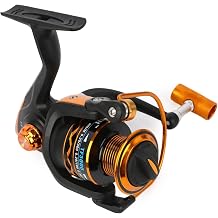 TF3000 Spinning Fishing Reel 5.21 Gear Ratio 12BB Metal Spool Lightweight Nylon Body Black Gold Spinning Reel for Freshwater Saltwater Fishing