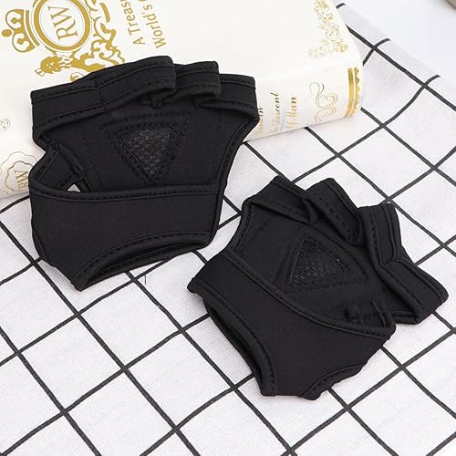 Miniatura 4 de ABOOFAN Guantes de gimnasio antideslizantes de silicona sin dedos con palma acolchada y correa para la muñeca para hombres y mujeres que absorben la