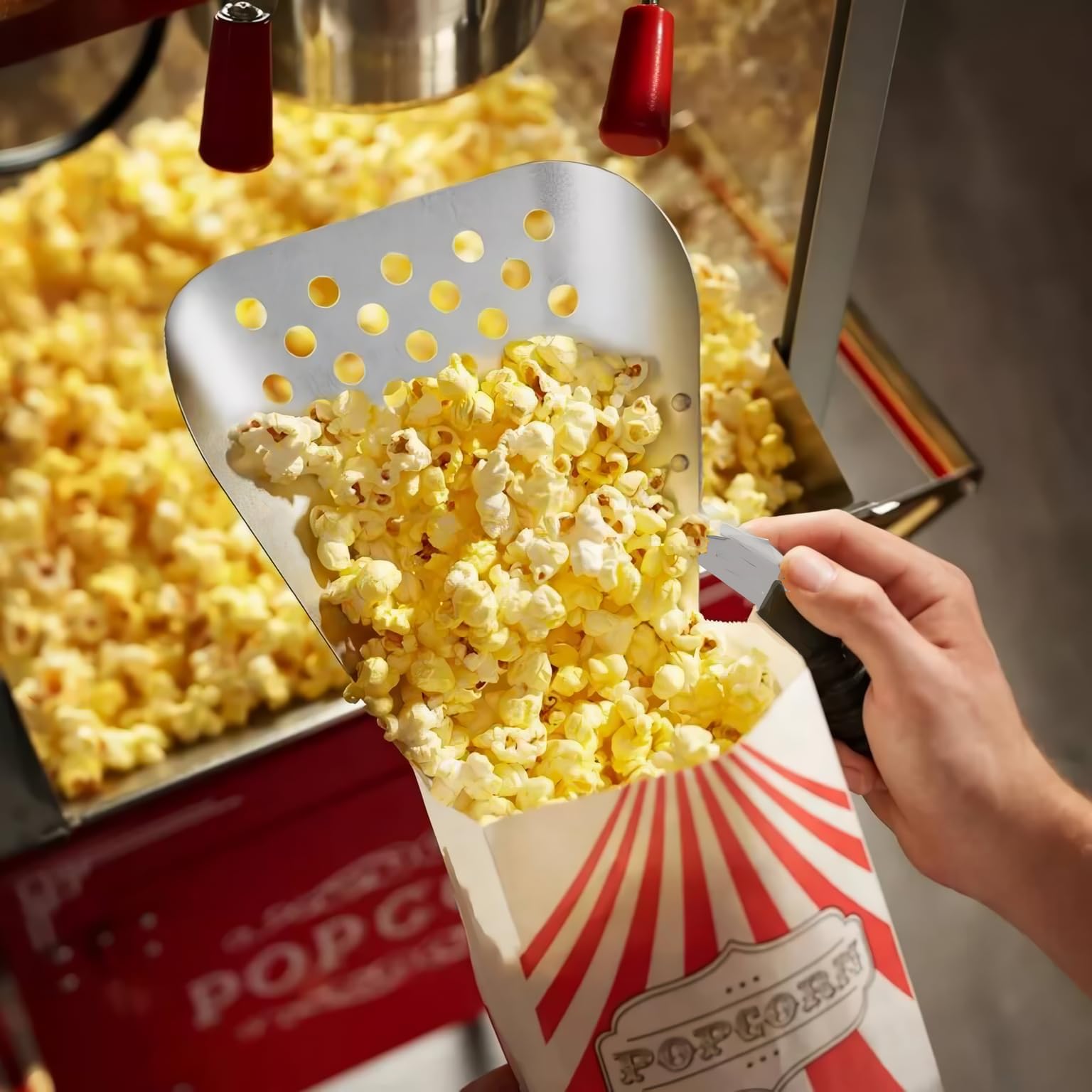 Paletta per Popcorn, Paletta per Mano in Acciaio Inossidabile con Estremità Conica Utensili da Patatine Fritte Paletta per Snack Dessert Merci Secche Ghiacciate