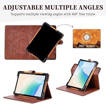 Case for iReader Ocean 4 Turbo 7-Inch eReader Case 360 Degree Rotation Multi-Viewing Angels PU Leather Stand Folio Cover Brown