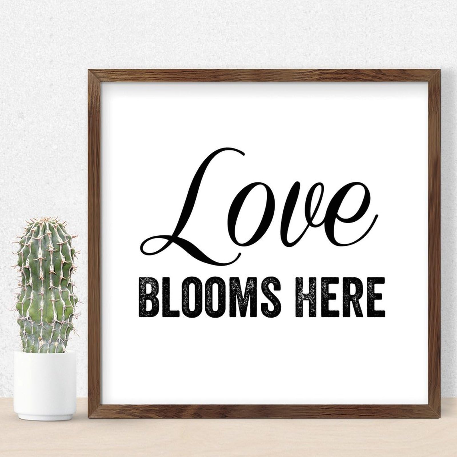 Décoration murale en bois Love Blooms Here pour salon et bureau