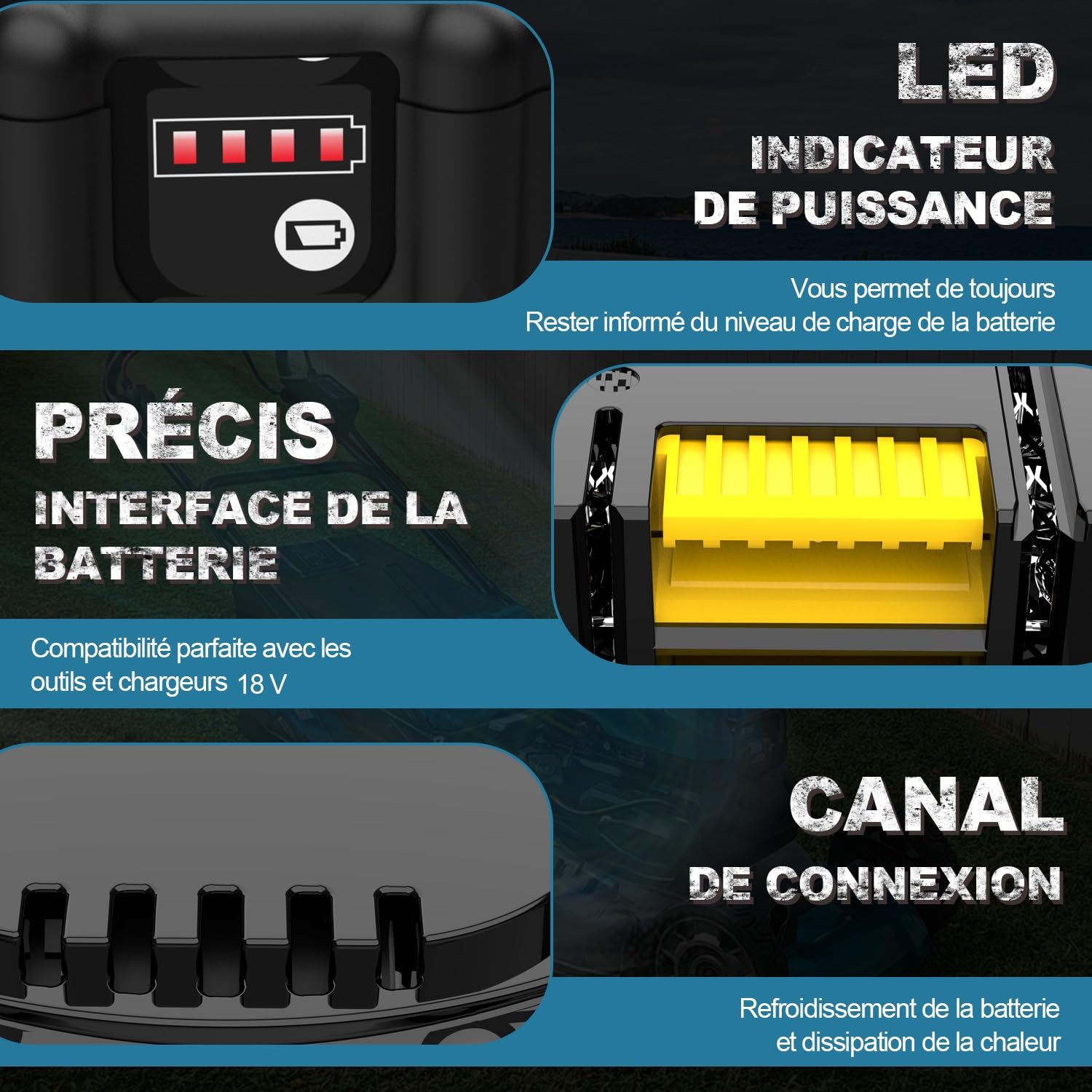 Lot de 2 Batterie 18V 5.0Ah pour Makita 18V avec Chargeur | Compatible BL1860 BL1850 BL1850B BL1845 BL1840 BL1835 BL1830B, Chargeur DC18RD DC18RC DC18RA