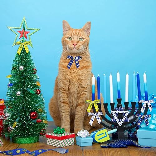 Miniatura 3 de Cintas de Hanukkah de 11 yardas, cintas azules y blancas con estrella de David Menorá, cinta decorativa de grogrén de Janucá, Januka, Navidad,
