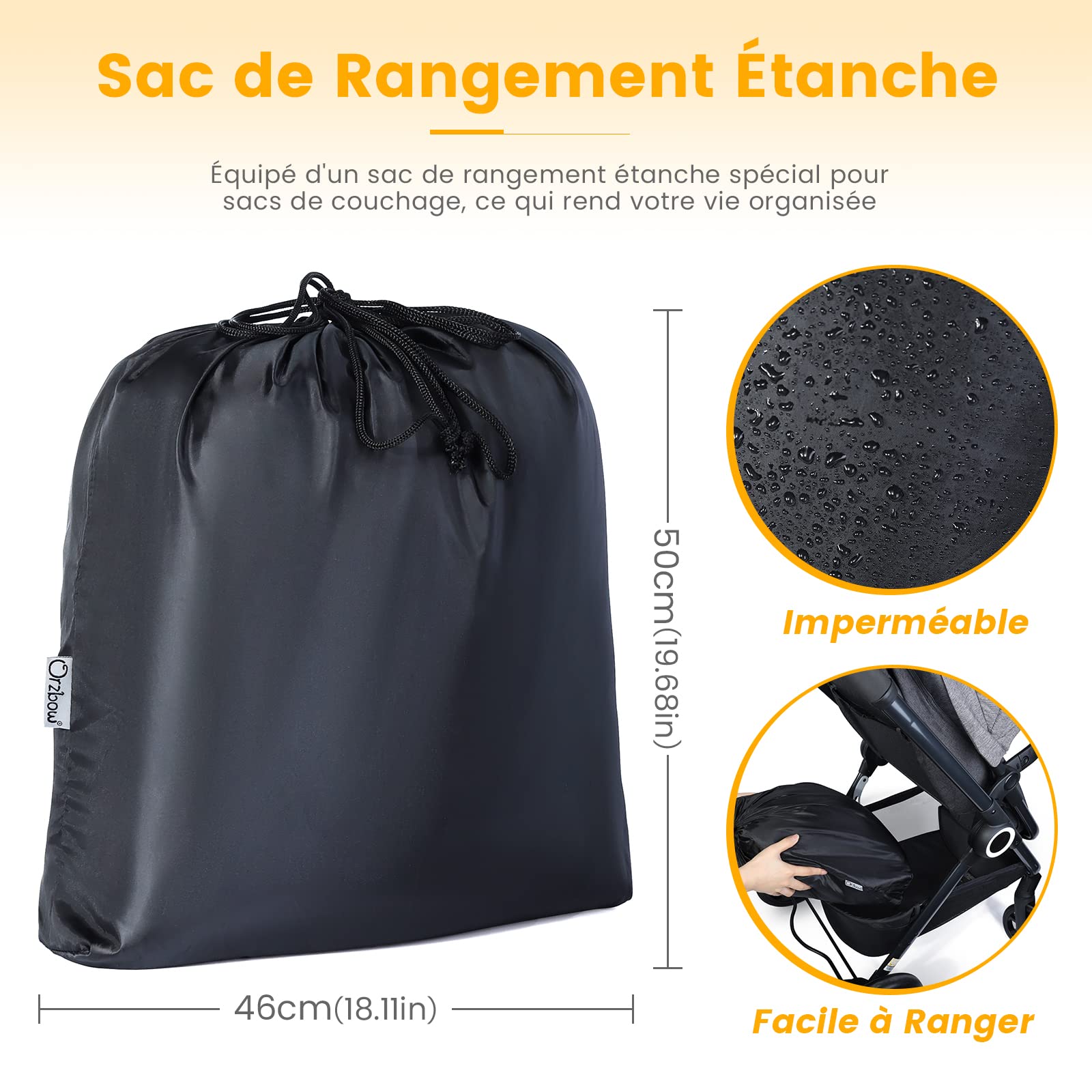 Orzbow Chanceliere Bebe Poussette, Imperméable Chanceliere Universelle Pour Poussette, Polaire Coral, Bandes Réfléchissantes, Fermeture Éclair (Bleu)