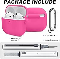Vista 160 de Funda para AirPods Pro con kit de limpieza, funda de silicona suave para Apple AirPod Pro de 1ª/2ª generación, accesorios de funda AirPods Pro/Pro 2