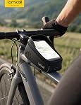 Lamicall Bike Frame Bag Waterproof - [1.6L Large Capacity] Bike Phone Bag, Bike Phone Holder Mount, Bicycle Front Bag, Cycling Pouch with Rain Cover, Bike Accessories for Phones Under 7"