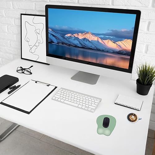 Miniatura 159 de Alfombrilla para mouse con soporte de muñeca, almohadilla antideslizante para mouse para oficina, computadora, laptop y Mac, cómoda y ligera