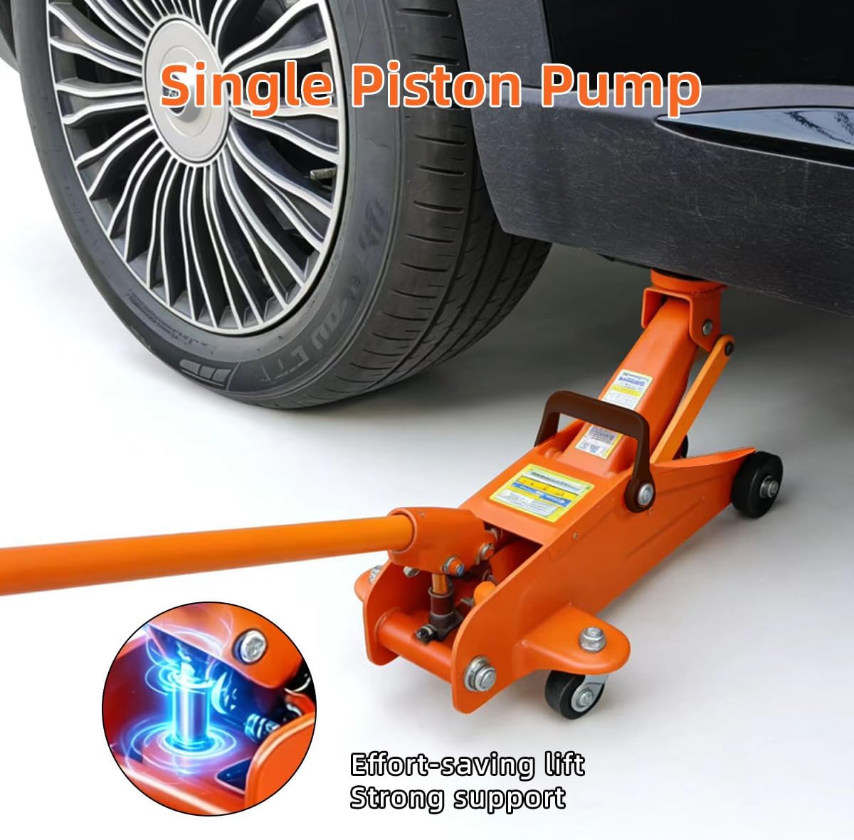 Low Profile Floor Jack 2 Ton, 4000LB Car Jack Hydraulic with 5-1/8" to 13" Lifting Range | Heavy Duty Steel Trolley Jack for Sedans SUVs Trucks | Professional Garage Shop Equipment