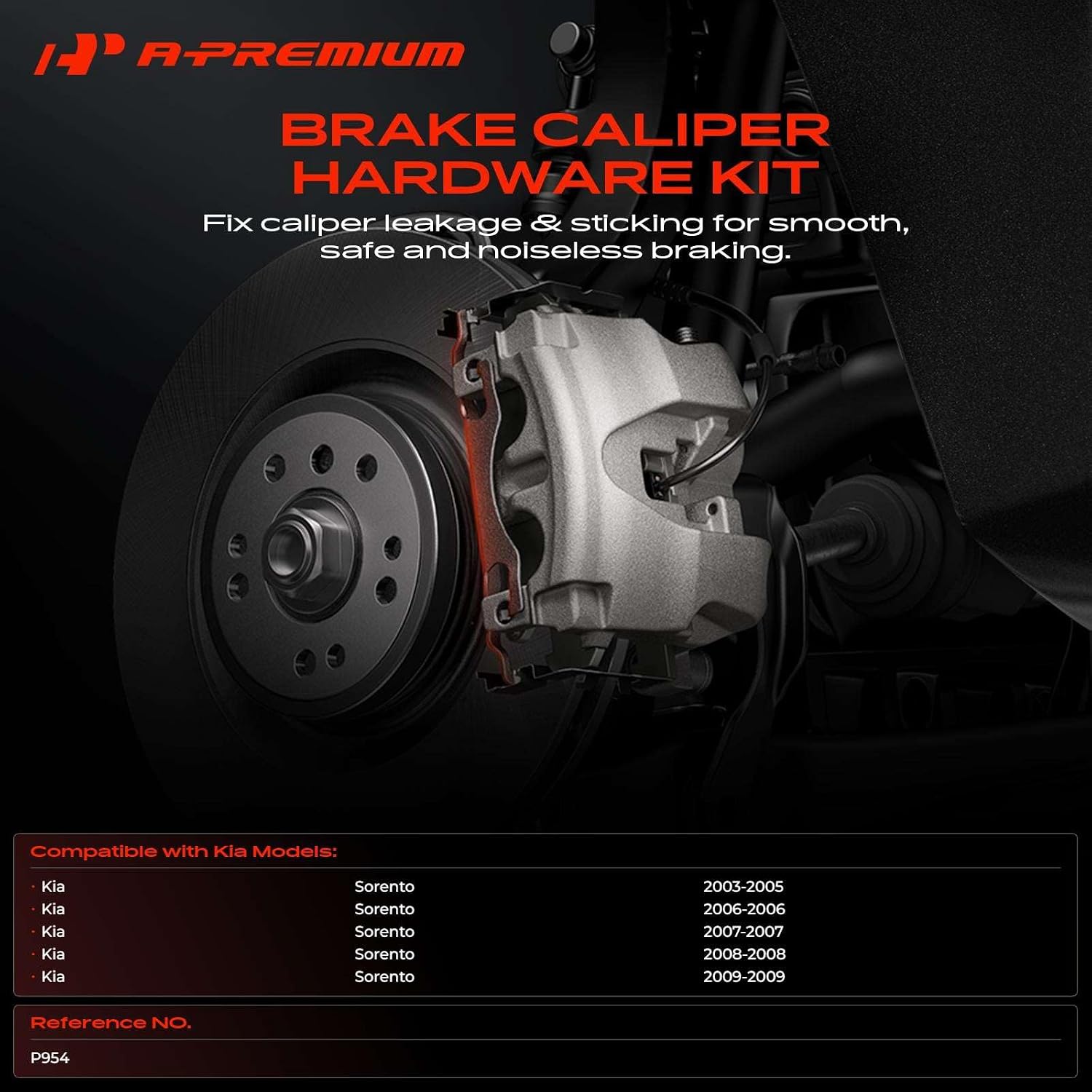 A-Premium Rear Disc Brake Hardware Kit Compatible with Kia Models image 2